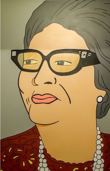 Portrait illustration of Um Khaltoum at Umi Falafel